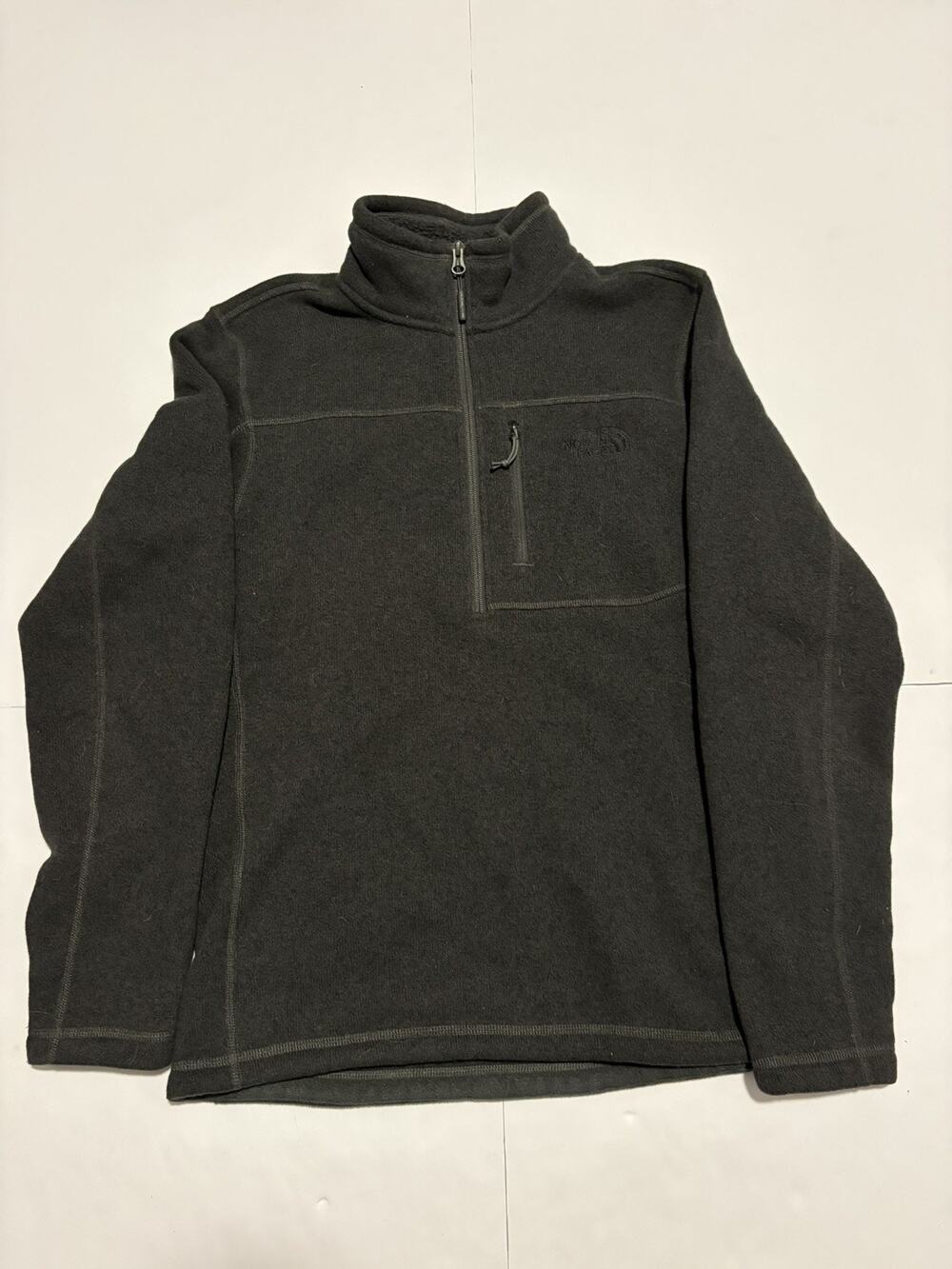 The North Face Men’s Small 1/4 Zip Fleece Pullover Sweater Dark Gray Charcoal